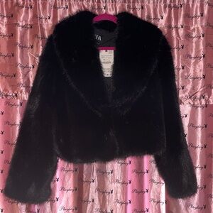Luxurious Black Faux Fur Jacket